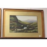 Pair of Scottish Moorland Scene Watercolours signed, both monogrammed EP