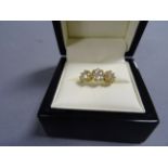 Substantial 18ct yellow gold three stone Champagne diamond ring of 3.05ct's