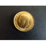 1913 gold half Sovereign coin