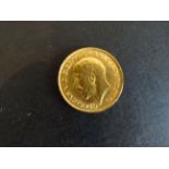 1913 gold half Sovereign coin