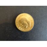 22ct gold half Sovereign coin 1912