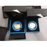 Royal Mint London 2012 silver proof £5 coin x 2