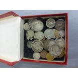 Box of mixed vintage coins including silver to include; Queen Anne & Georgian