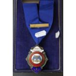 Cased silver & enamel Institute of Taxation medal