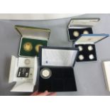 Five cased silver proof coin/medallion sets to include; Brunel £2 coins, Alderney £5, Wales £1, UK