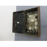 Money tin with mainly UK cupro nickel coinage