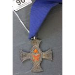 Silver & enamel religious medal marked Chelmsford Readers