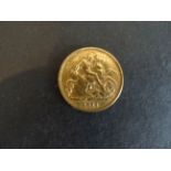 1911 gold half Sovereign coin