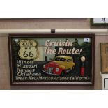 Retro 'Route 66' relief sign