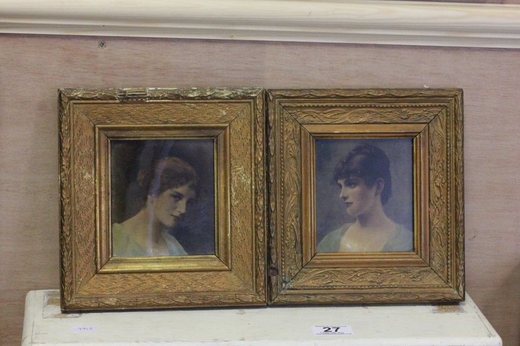 Two framed & glazed prints of ladies