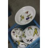 Box of vintage Royal Worcester Evesham ceramics