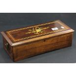Inlaid rosewood jewellery box with fitted interior