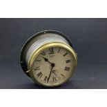 Key wind brass and metal Smiths 8 day wall clock in maritime style