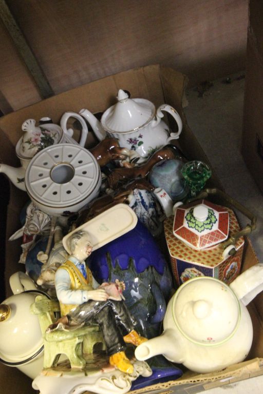 Two boxes of collectable ceramic teapots etc - Image 3 of 3