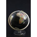 1950/1960's Encyclopaedia Britannica globe of the World with chrome fittings