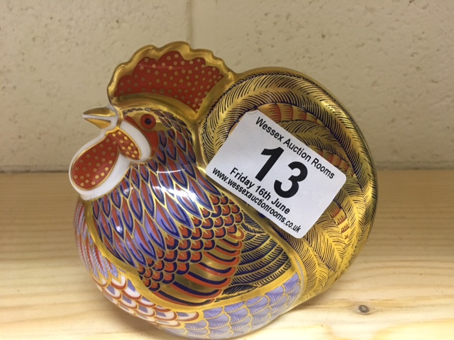 Royal Crown Derby Cockerel paperweight with no stopper