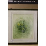 Framed watercolour - Sarah Creswell 'The Winds Eye' (1980)