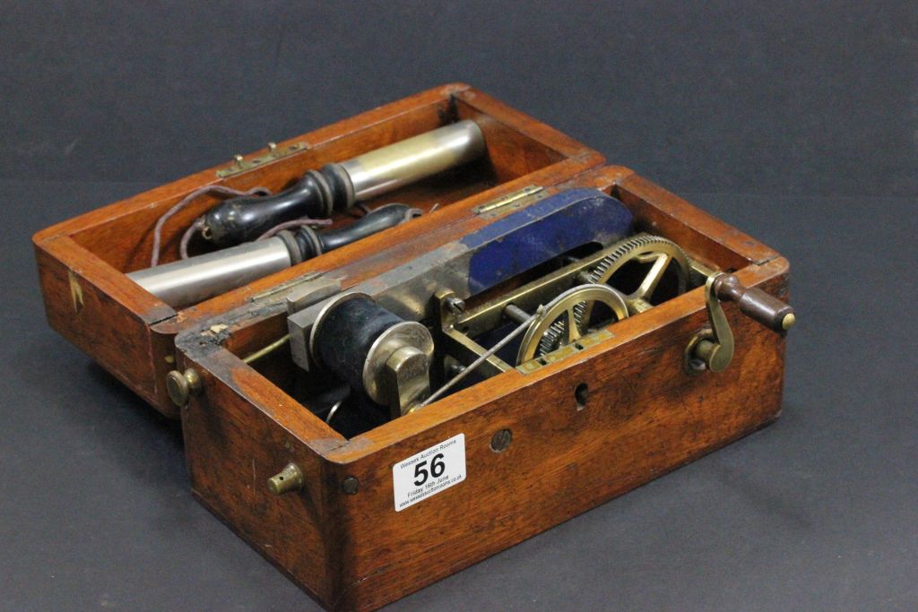 19th century Mahogany Cased Medical Electric Shock Machine