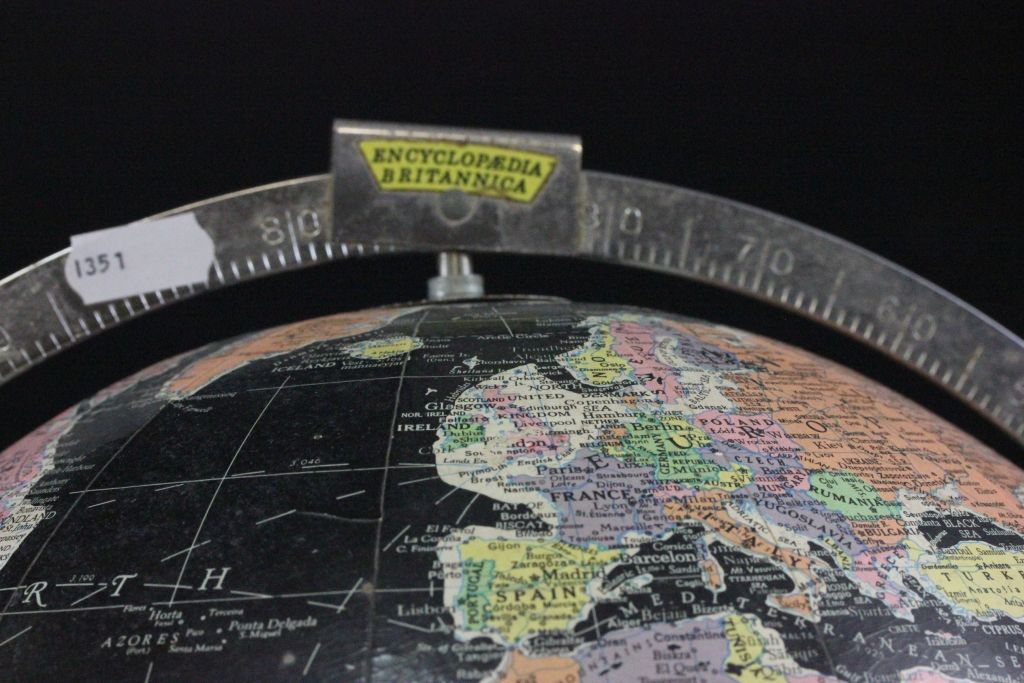 1950/1960's Encyclopaedia Britannica globe of the World with chrome fittings - Image 2 of 2