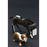 A Royal Doulton model of a horse, along with a Beswick Dog