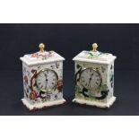 Two Masons Ironstone clocks, in Cartreuse & Mandalay Red