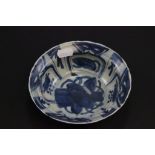 Ming dynasty blue & white dish with dull glaze
