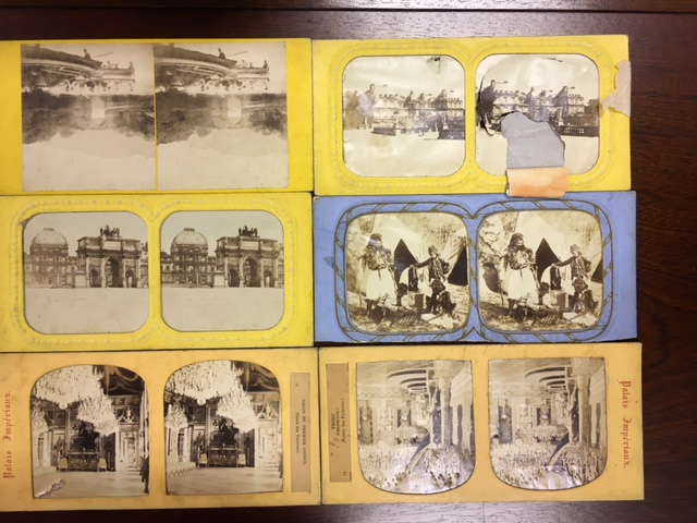 A wood & brass Stereoscope viewer along with a good selection of vintage Stereo cards - Image 6 of 27