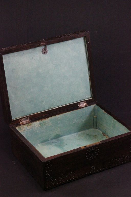 19th century Rosewood, Mother of Pearl and Cut Steel decorated Box - Image 3 of 3