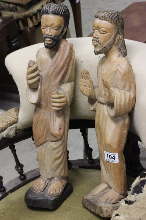 Two Carved Wooden Figures