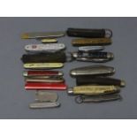 Group of approx. 18 Penknives including Swiss Army and Horn