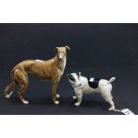 Two ceramic models of dogs, a Jack Russell & a Lurcher