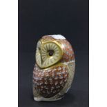 Royal Crown Derby Owl paperweight with silver stopper