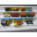11 Boxed Matchbox Lesney 75 Series diecast vehicles to include 1 Mercedes Truck, 2 Mercedes Trailer,