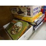 Group of vintage boxed games to include Mecccano 4M, Touchdown, Subbuteo Rugby, MB Electronic