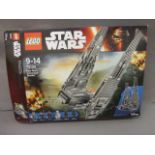 Boxed Lego Star Wars 75104 Kylo Ren's Command Shuttle with instructions, appearing complete