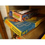 Three boxed racing game sets to include Matchbox Scorpions Mono Circuit, Matchbox M2 Motorised