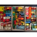 Over 50 vintage diecast model vehicles to include Dinky, Corgi and Matchbox, in a good play worn