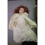 Schoenau & Hoffmeister bisque headed compostion doll marked S PB H 1909 7 1/2 germany to back of