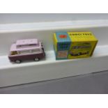 Boxed Corgi 420 Ford Thmaes Airborne Caravan in pale pink and pale purple in gd condition and gd box