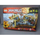 Boxed Lego Ninjago 70596 set, built but appearing complete with minifigures and instructions