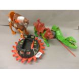 Four Mattel He Man Masters of the Universe accessories to include Battle Cat, Road Ripper, Roton and