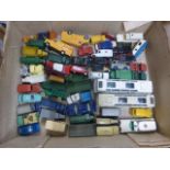 Collection of over 50 vintage Dinky diecast play worn model vehicles to include commercial and