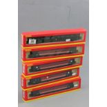 Five boxed Hornby OO gauge items of rolling stock to include Virgin x 4 (R4086E x 3 & R4087E) and