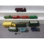 11 Vintage Dinky Supertoys diecast vehicles to include 968 TV Roving Eye, 967 TV Mobile Control