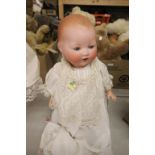 Armand Marseille Germany bisque headed fabric & composition doll marked A.M Germany 351./6 to back