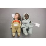 Two small vintage dolls to include Armand Marseille bisque head with sleeping blue eyes marked 323
