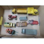 Group of nine vintage Dinky commercial model vehicles to include Coventry Climax, Muir Hill