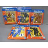 Five boxed Johnnie Jackson outfits to include; Snowmobile Outfit, Signal Spy, Scramble Cyclist etc