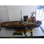 Impressive scratch built Hibernia London tug boat with motor and stand