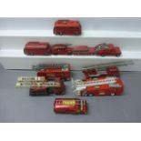 Ten Dinky diecast fire engines circa 60s inwards to include Nash Rambler, Ford Transit Van, 259 Fire